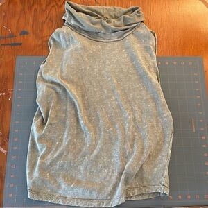 We The Free Light Gray Cowl Neck Top